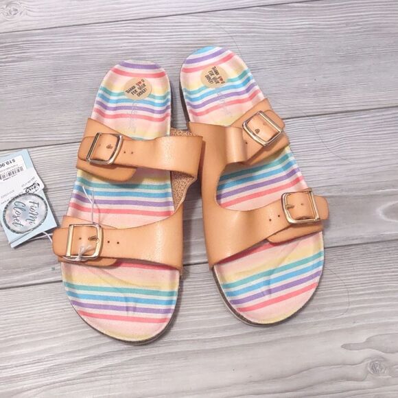 (21-1067)  🔥3/$20🔥  Cat & Jack Tan Drew Sandals Size 5 - Picture 1 of 10